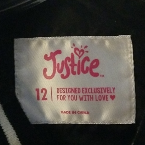 Justice Girls fleece varsity jacket with sequin - Picture 2 of 3